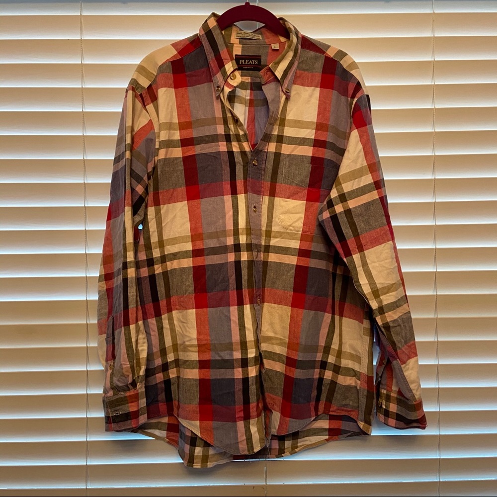 PLEATS Plaid Button Up- Vintage